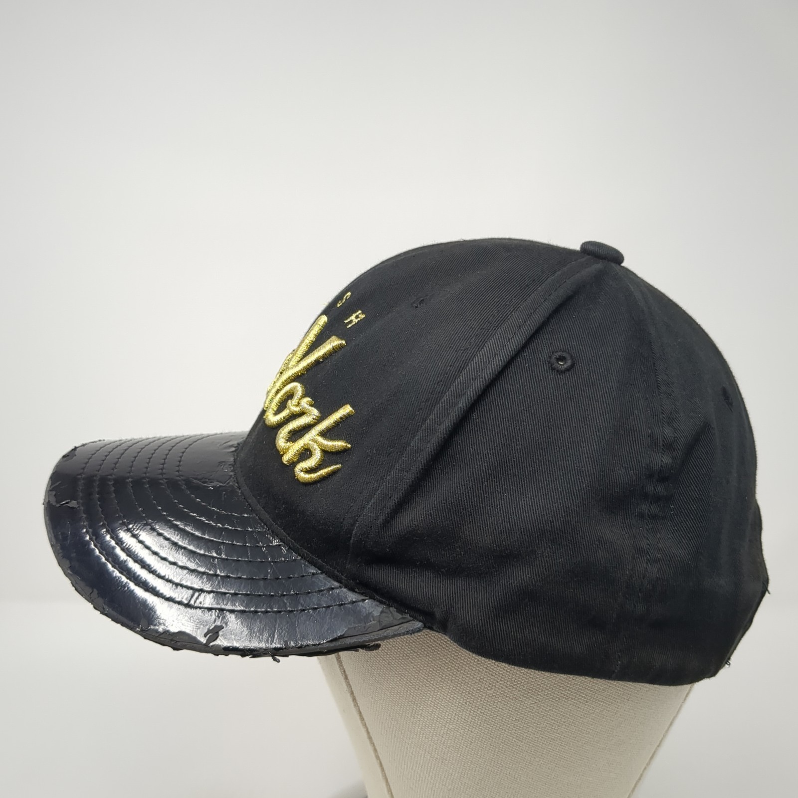 Fresh New York Snapback Hat Black One Size Embroidered Solid KB ETHOS