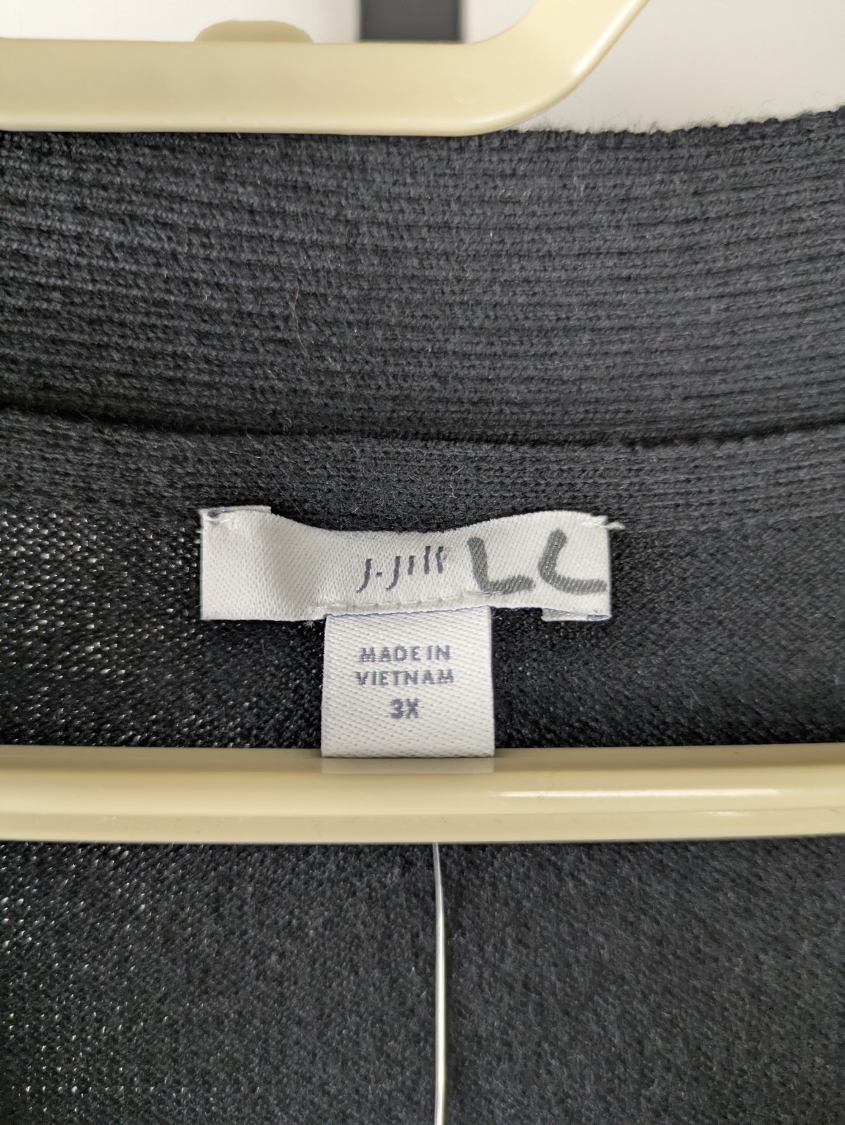 NWT J.Jill size 3X black v-neck pullover sweater cotton nylon blend