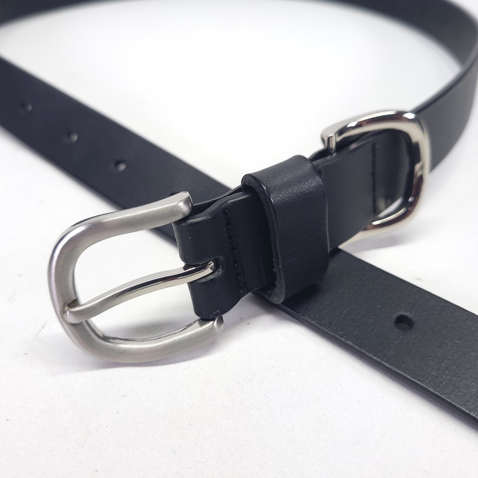 Metal Keeper Leather Belt 30 32 34 Black