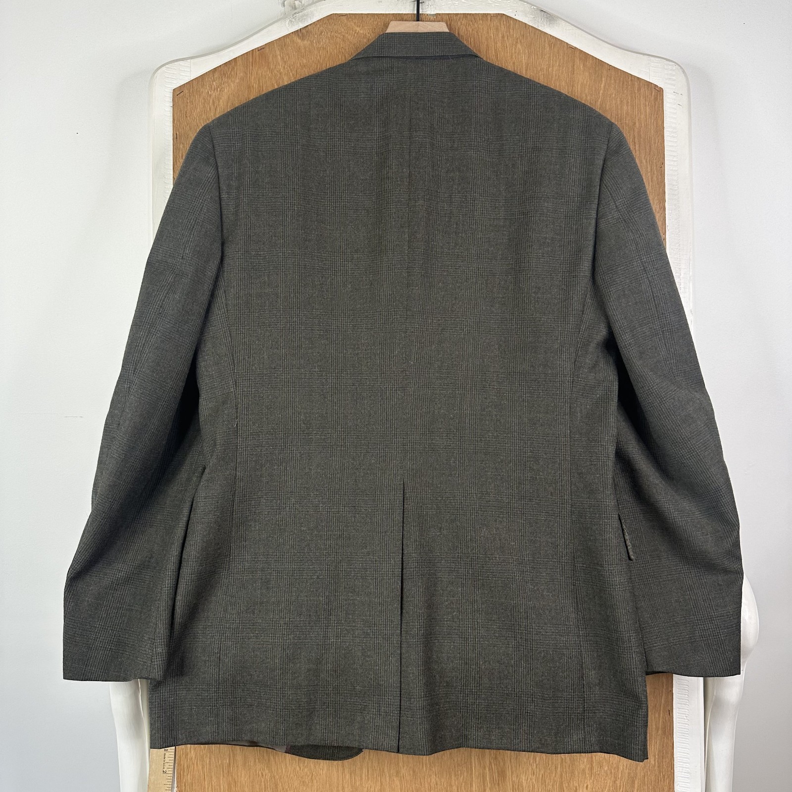 VTG Hart Schaffner Marx Suit Mens 40R Brown Glen Check 2 Button Wool Pants 34×29