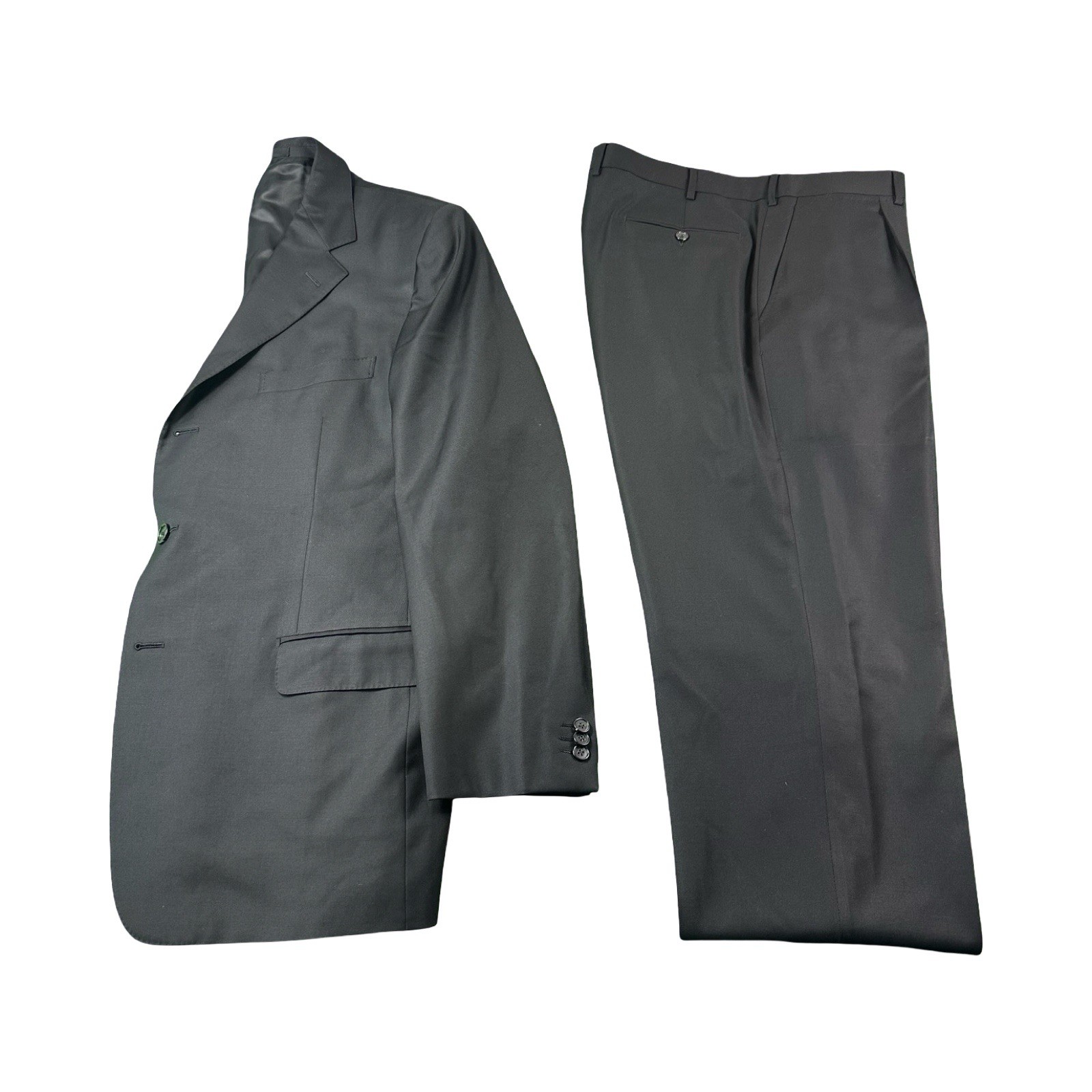 Ermenegildo Zegna Black Pure Wool 2/3 Button Men’s Suit Size 44L 38×34