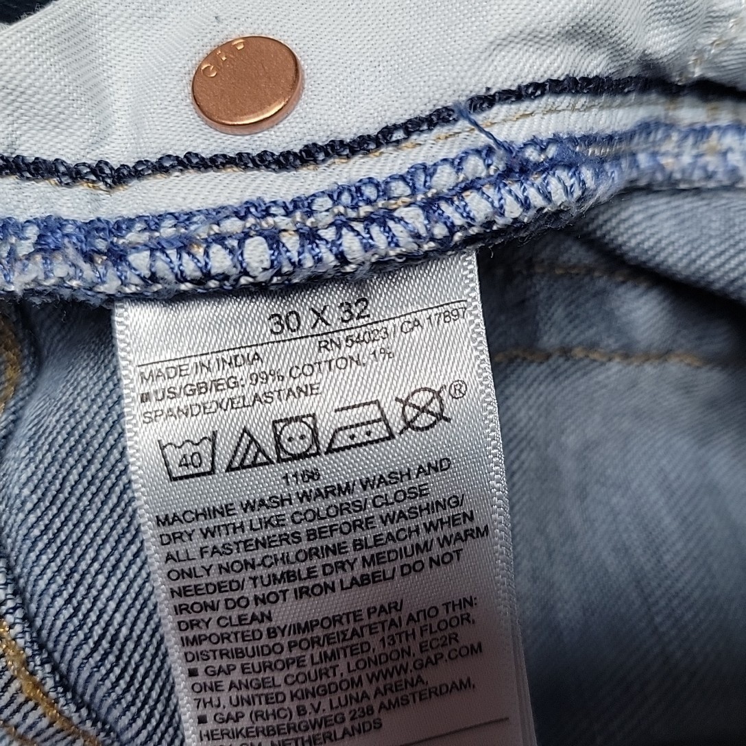 Gap Jeans Mens 30×32 Blue Straight Leg Denim Casual Workwear Classic Everyday
