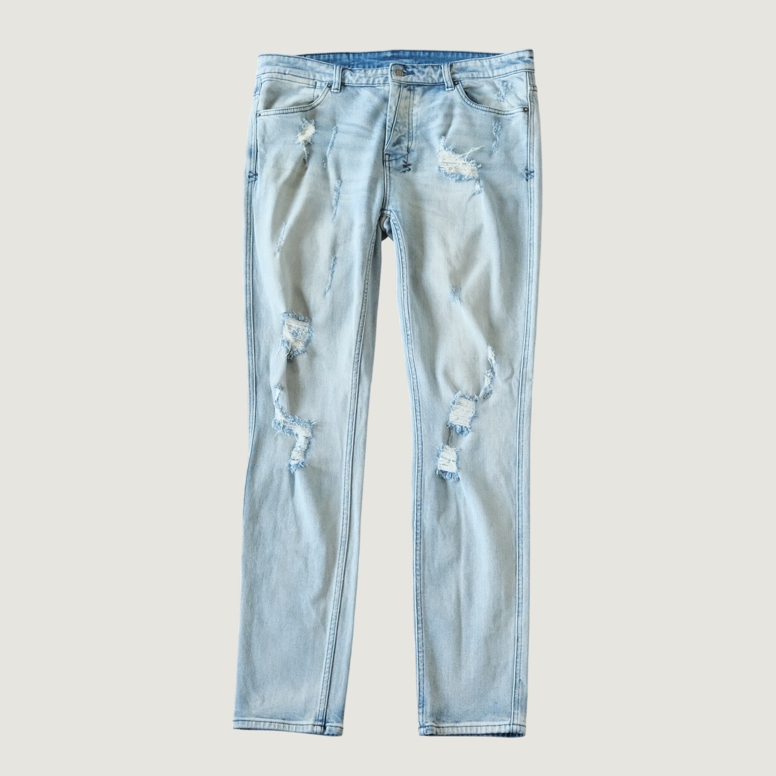 Ksubi Van Winkle Jeans Mens Light Blue Distressed Trashed Dreams 36 Slim