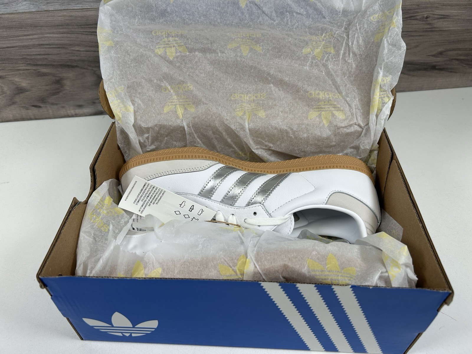 **Adidas SAMBA OG White Silver Metallic Grey Gum (JI2725) Women’s Authentic