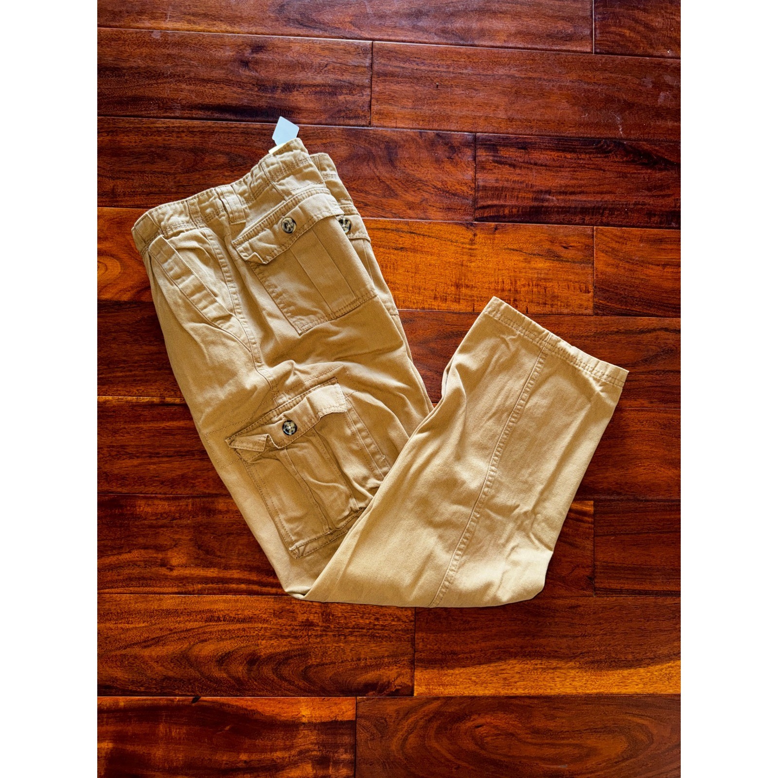 Bangladesh Cargo Pants Mens 32×32 Khaki 100%Cotton Multi Pocket Straight Leg