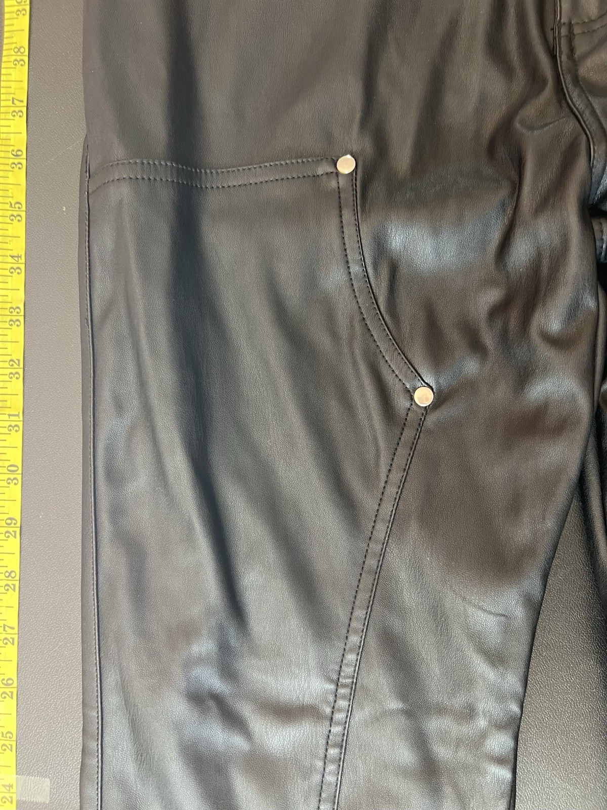 Fashion Nova Size 30×34 leather pants men black western