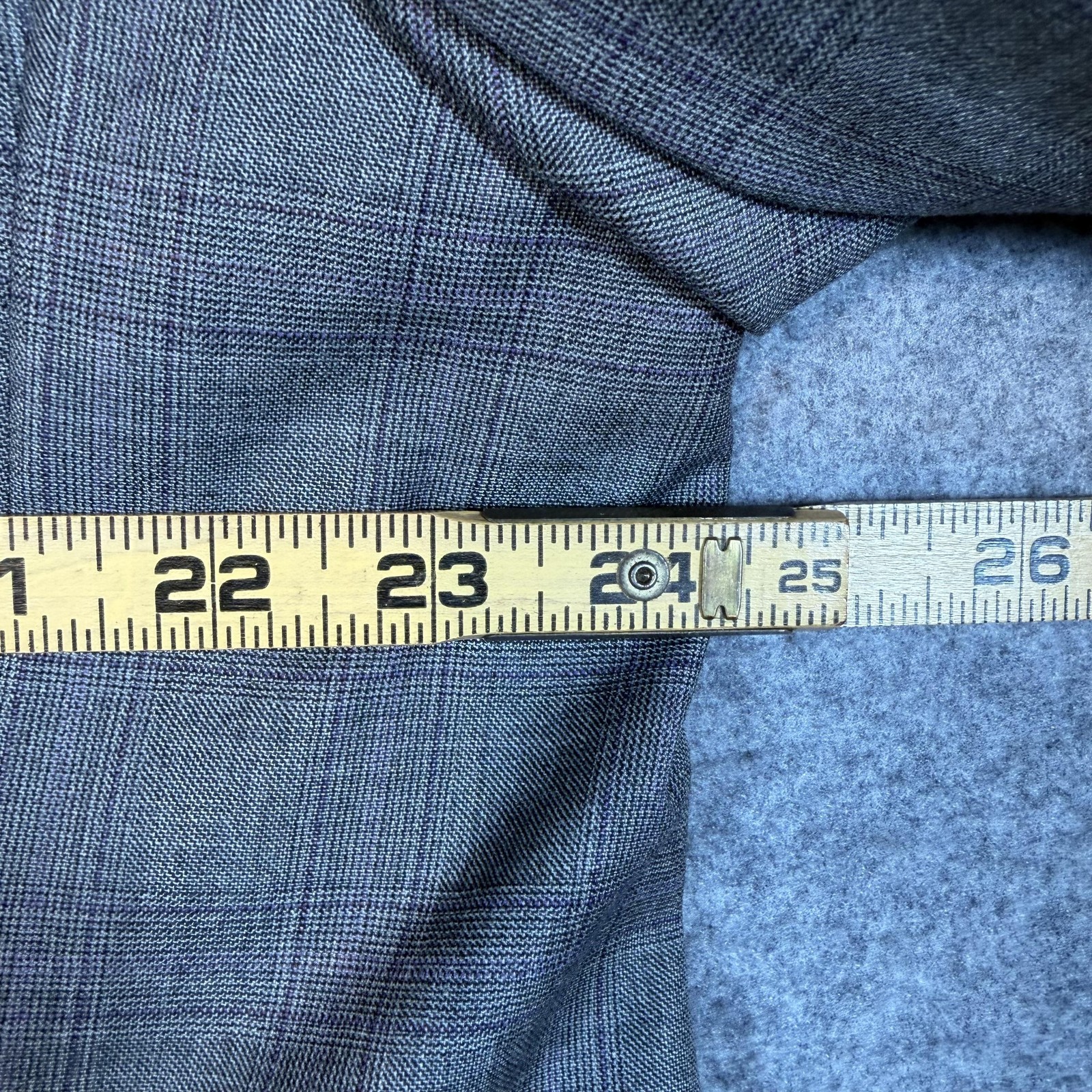 Hickey Freeman Suit Mens 48 42×26 Gray Plaid Wool Loro Piana Super 130s USA