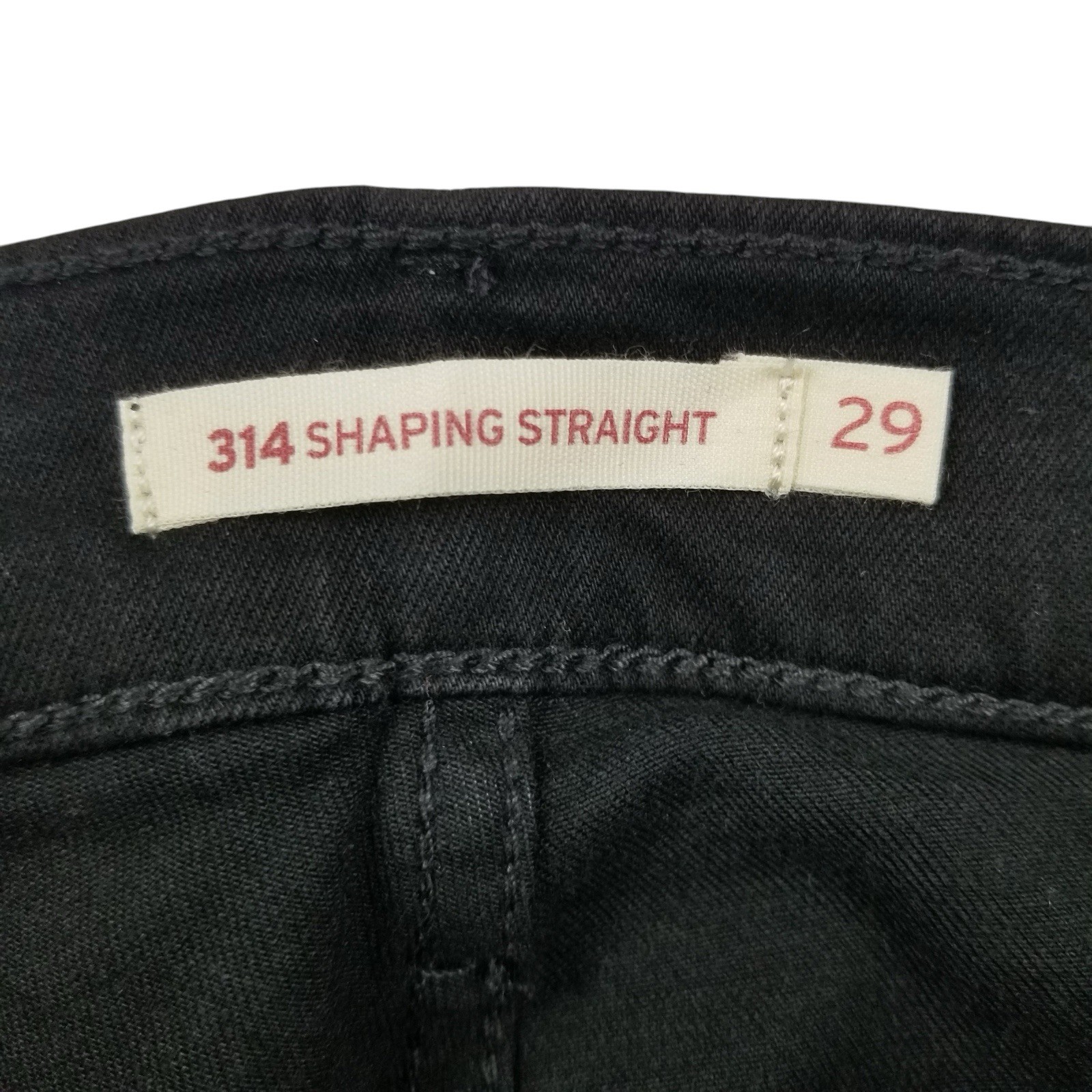 Levis 314 Shaping Straight Black Wash Jeans Womens 29 x 32 New