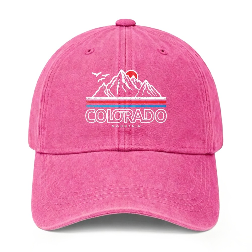Colorado Mountain Outdoor Nature State Pride Casual Unisex Washed Baseball Cap