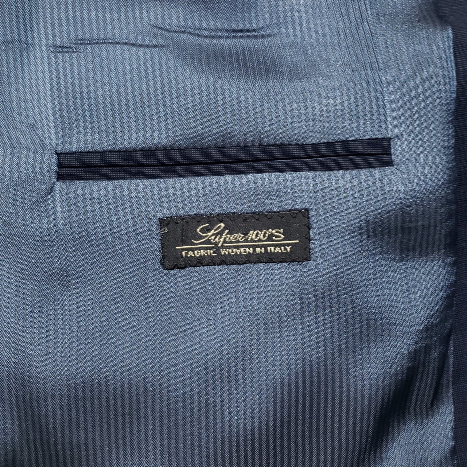 Jack Victor Suit Mens 44R 38W Navy Blue Wool Loreto Two Button Pleated Cuffed