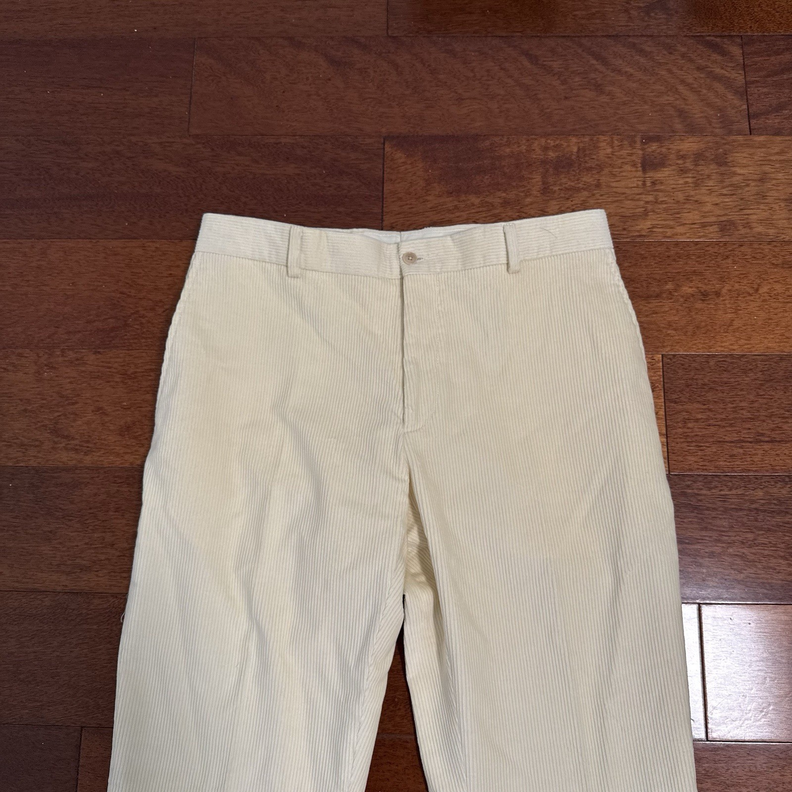 Ralph Lauren Purple Label Corduroy Straight Leg Pants Cream Size 32×31
