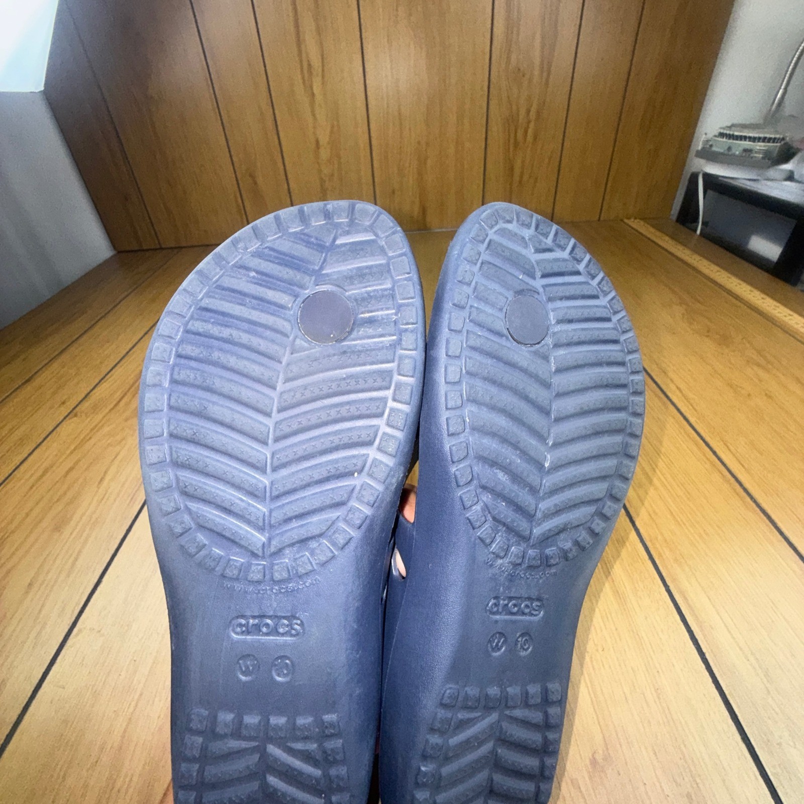 Crocs Kadee II Flip Flops Navy Blue Womens 10 Sandals 202492-410