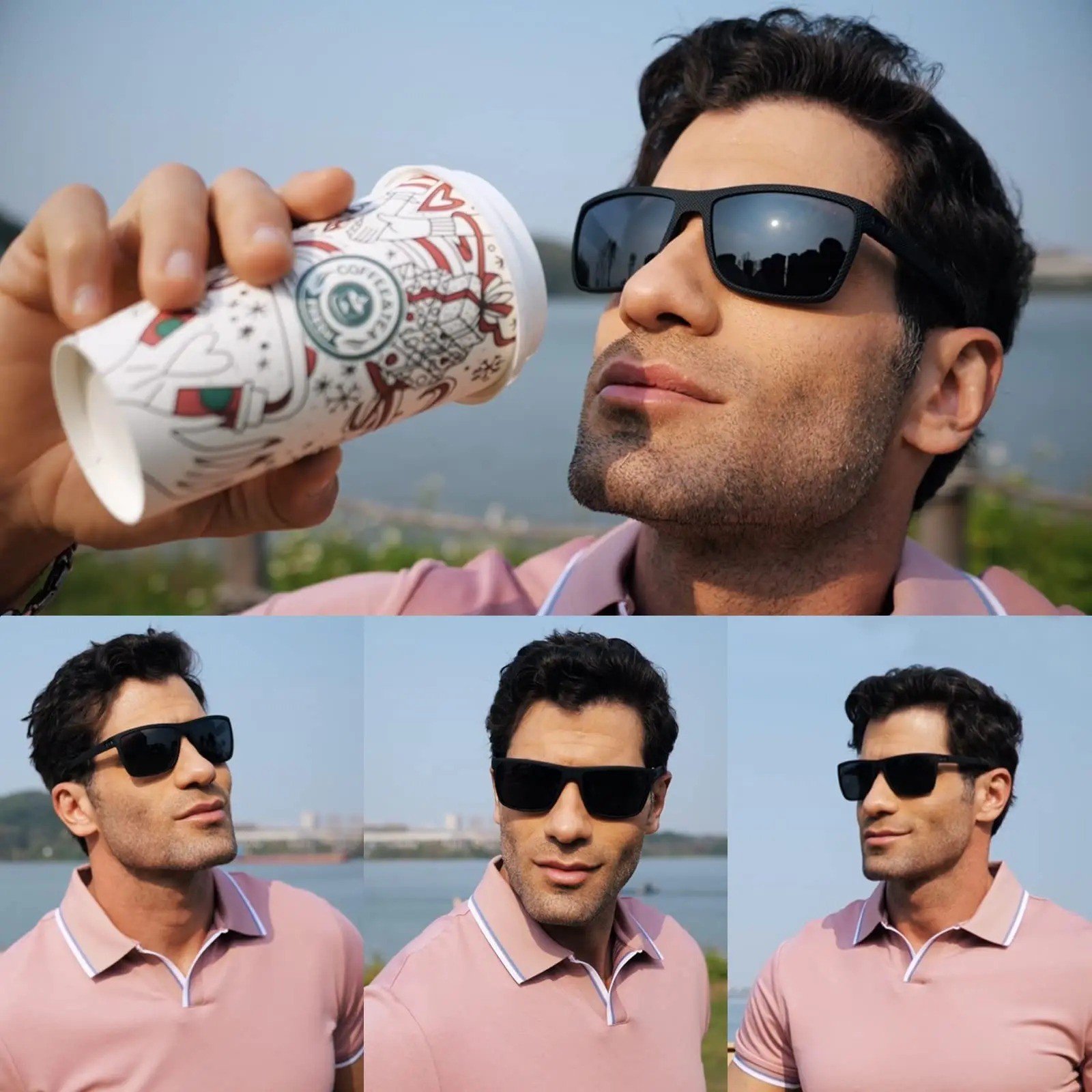 3/4 Pack New Designer Box Polarized Colorful Sunglasses for Men and Women