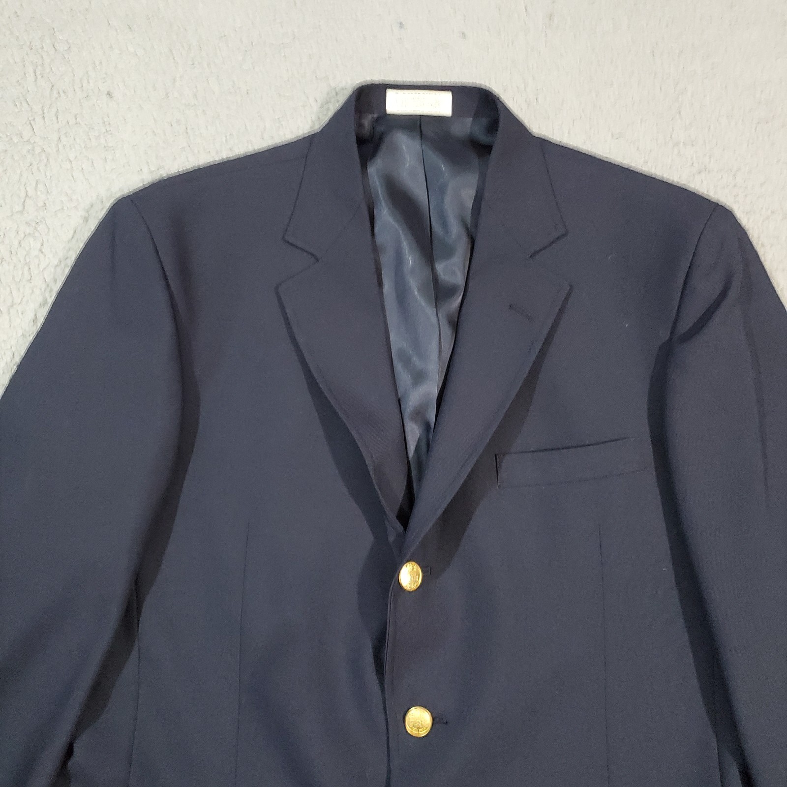 Orvis Blazer Sport Coat Jacket Mens 42R Blue Gold Buttons Worsted Wool Traveler