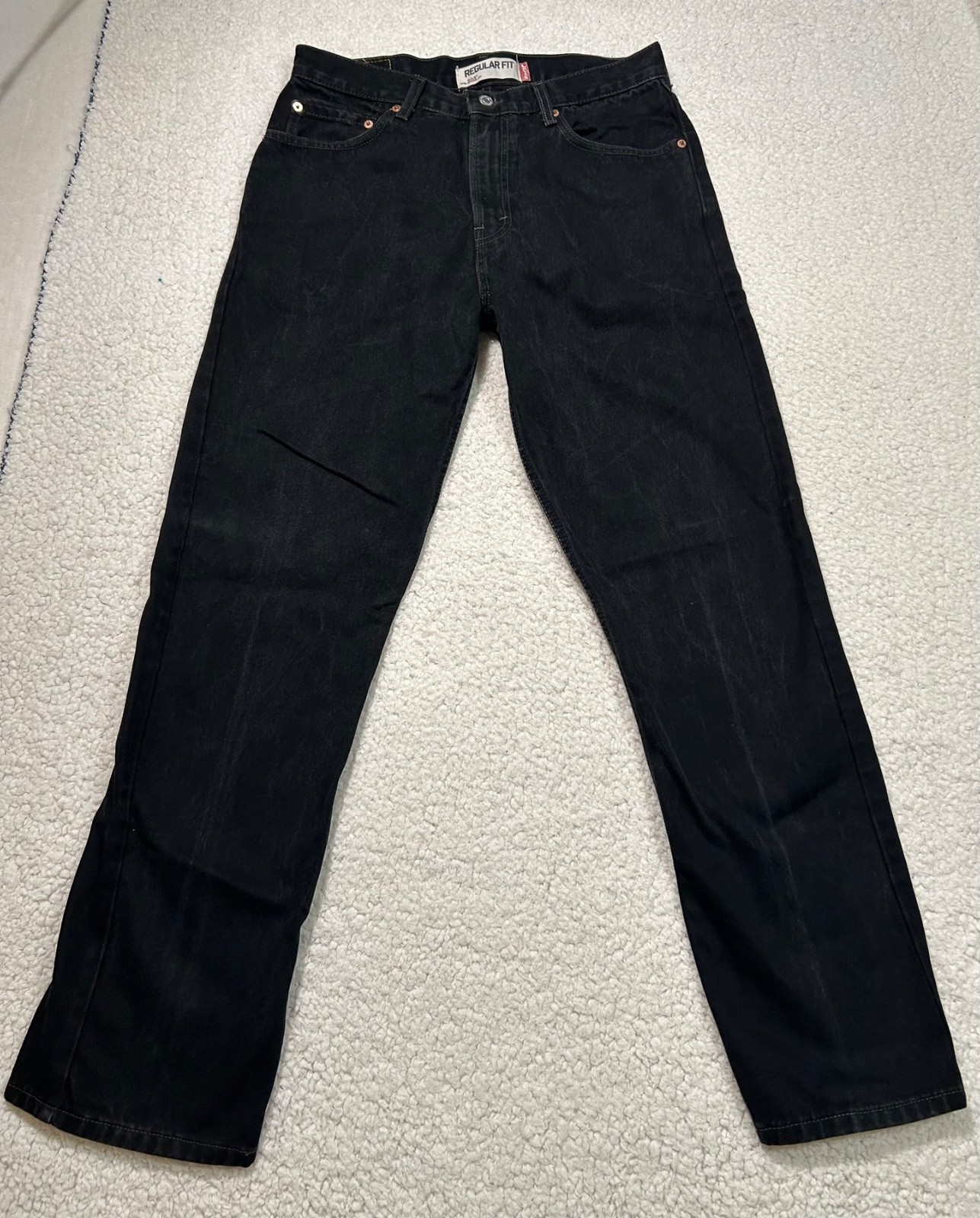 Levi’s 505 Regular Fit Mens Jeans Black Size 34×32 100% Cotton READ FIRST