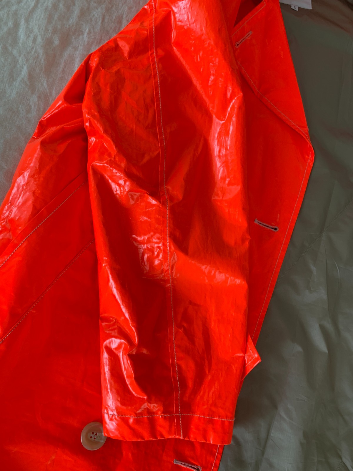 Aspesi Long Raincoat Bright Orange with Removable Insulated (Thermore) Lining