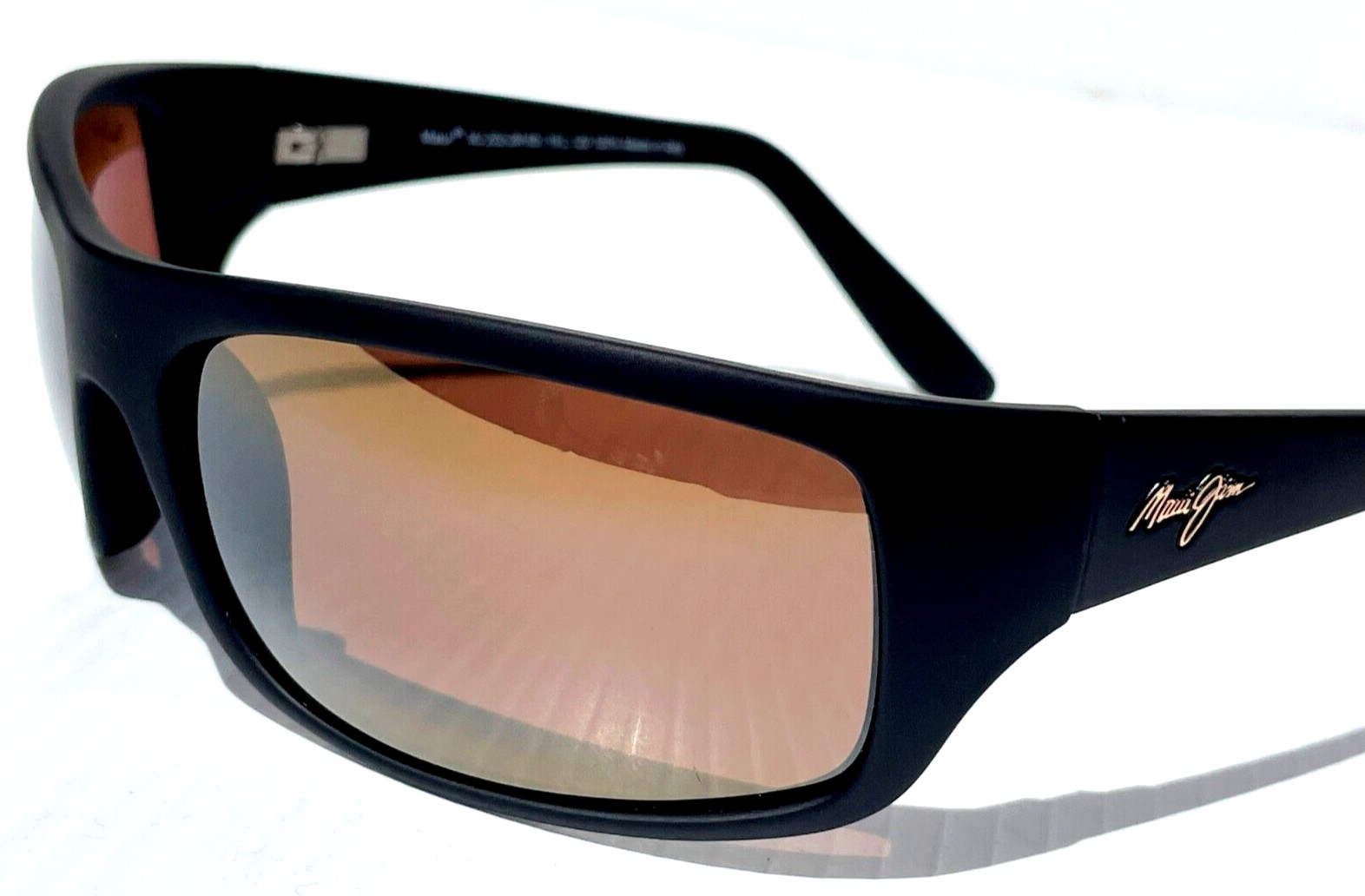 NEW Maui Jim PEAHI Matte Black Rubber POLARIZED Bronze GLASS Sunglass H202-2M