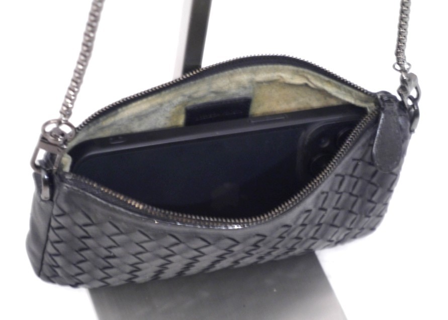 [Authentic] BOTTEGA VENETA Intrecciato Leather Crossbody Mini Shoulder Bag Pouch