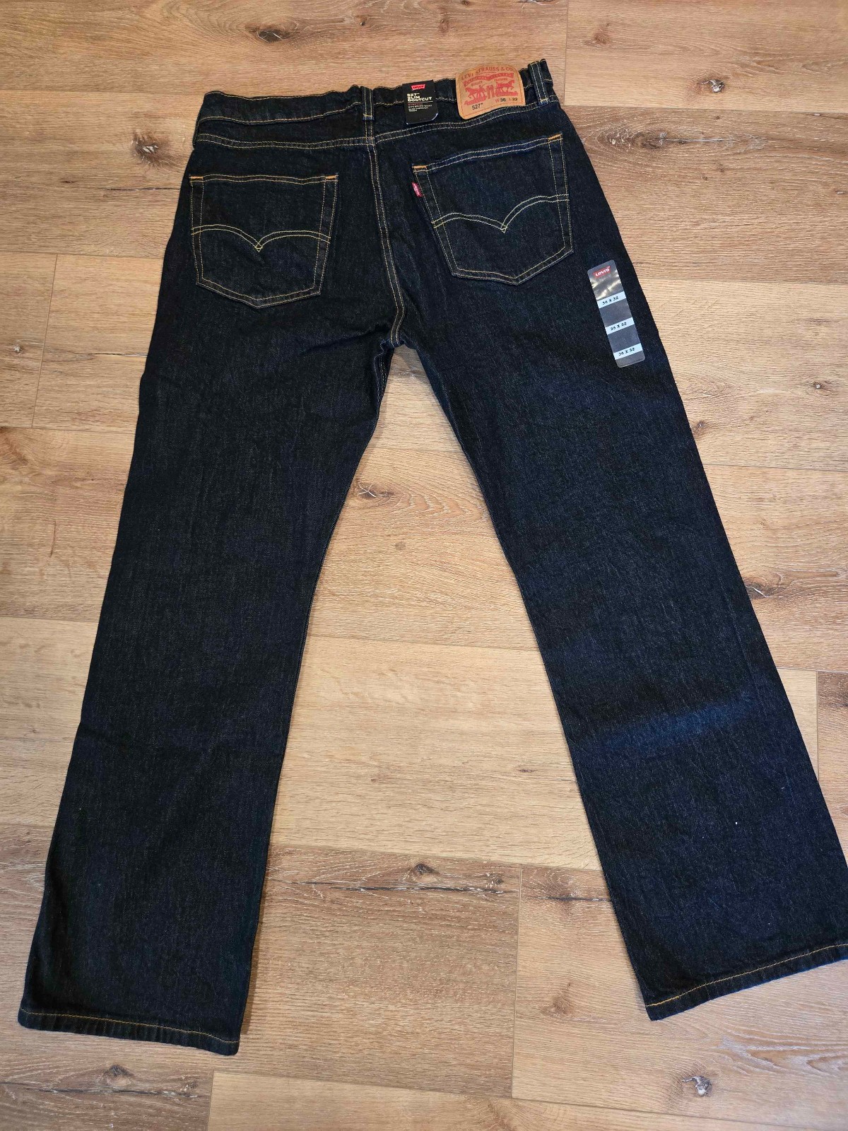 NWT Mens Levis 527 slim bootcut jeans low stretch dark wash 36×32