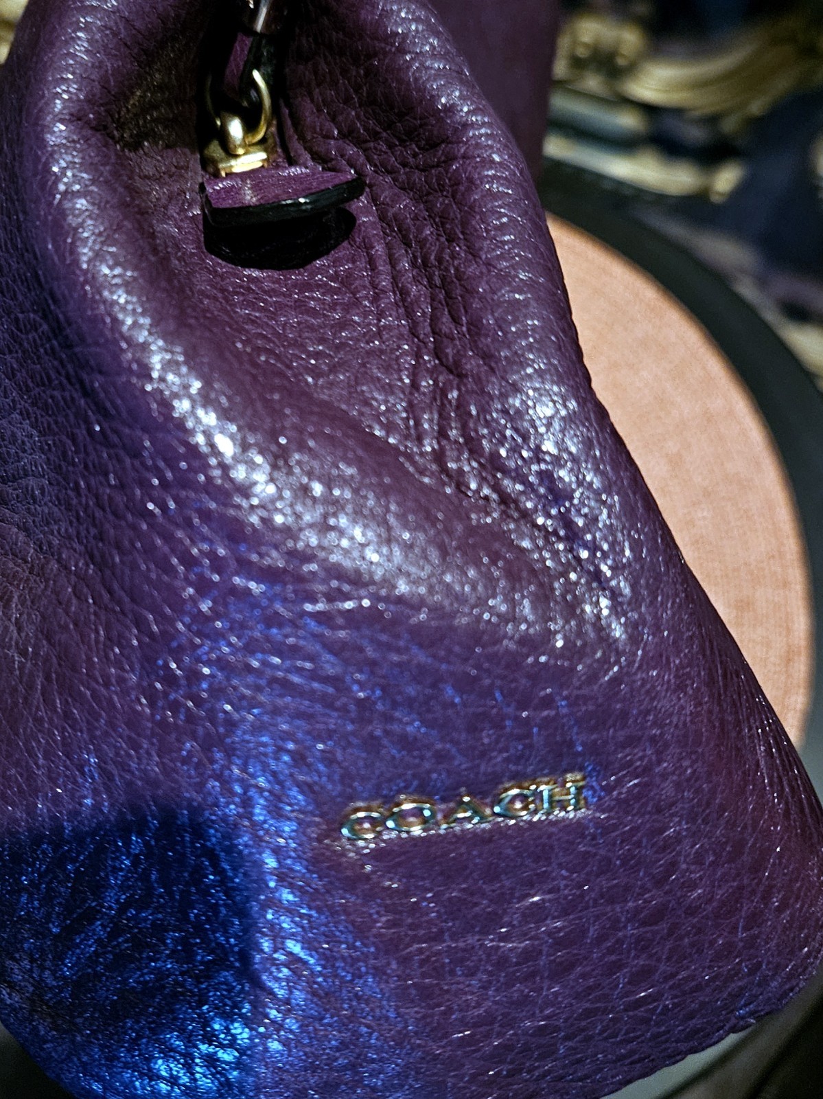 CoachMadison Phoebe Leather Tote Purple