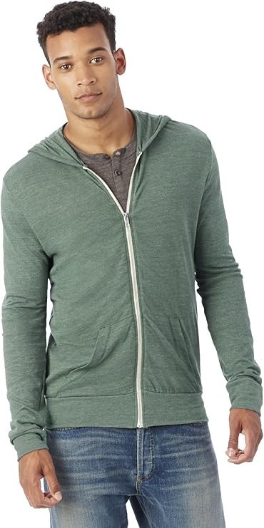Alternative Men’s Eco Zip MEDIUM Lightweight Hoodie