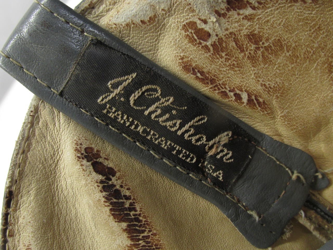 J. Chisholm USA Bench Made Sage/Gray Shrunken Bullhide Western Boots 10.5 DD25