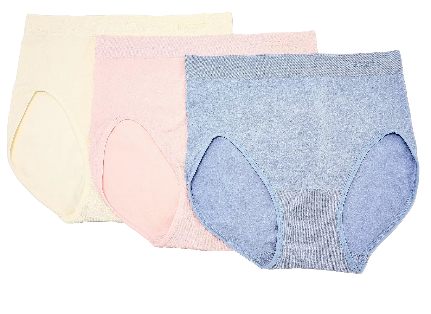 Breezies~Set of 3~Invisible Comfort Hi-Cut Briefs~Small~Blue Mist~A679210 13108