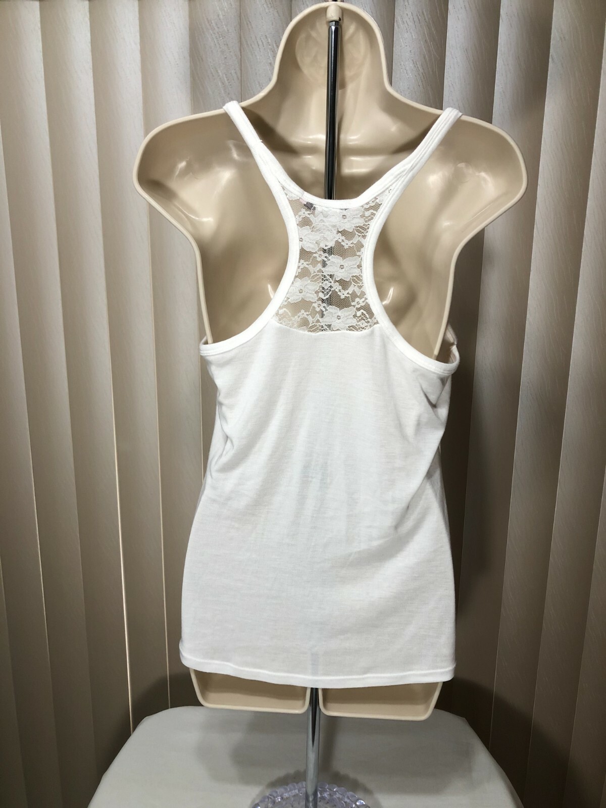 Linea Donatella Bride Racerback Pajama Top S Lace Tank PJs Embroidered White