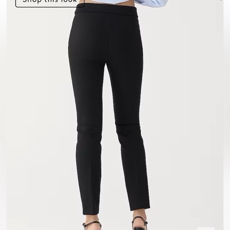 J. Crew Mario Bellucci Italian Cropped Ankle Pants Black Front Leg Seam Sz 2