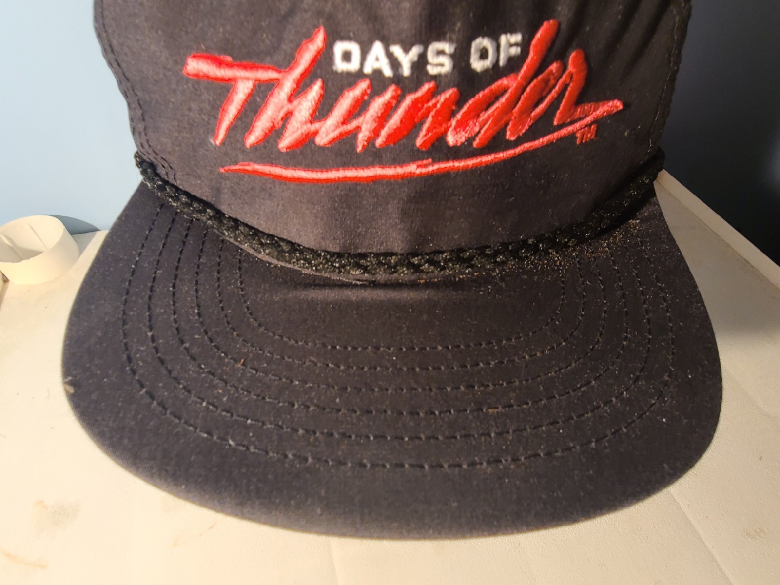 90s Days Of Thunder Hat Snapback Cap Black Pink USA Made