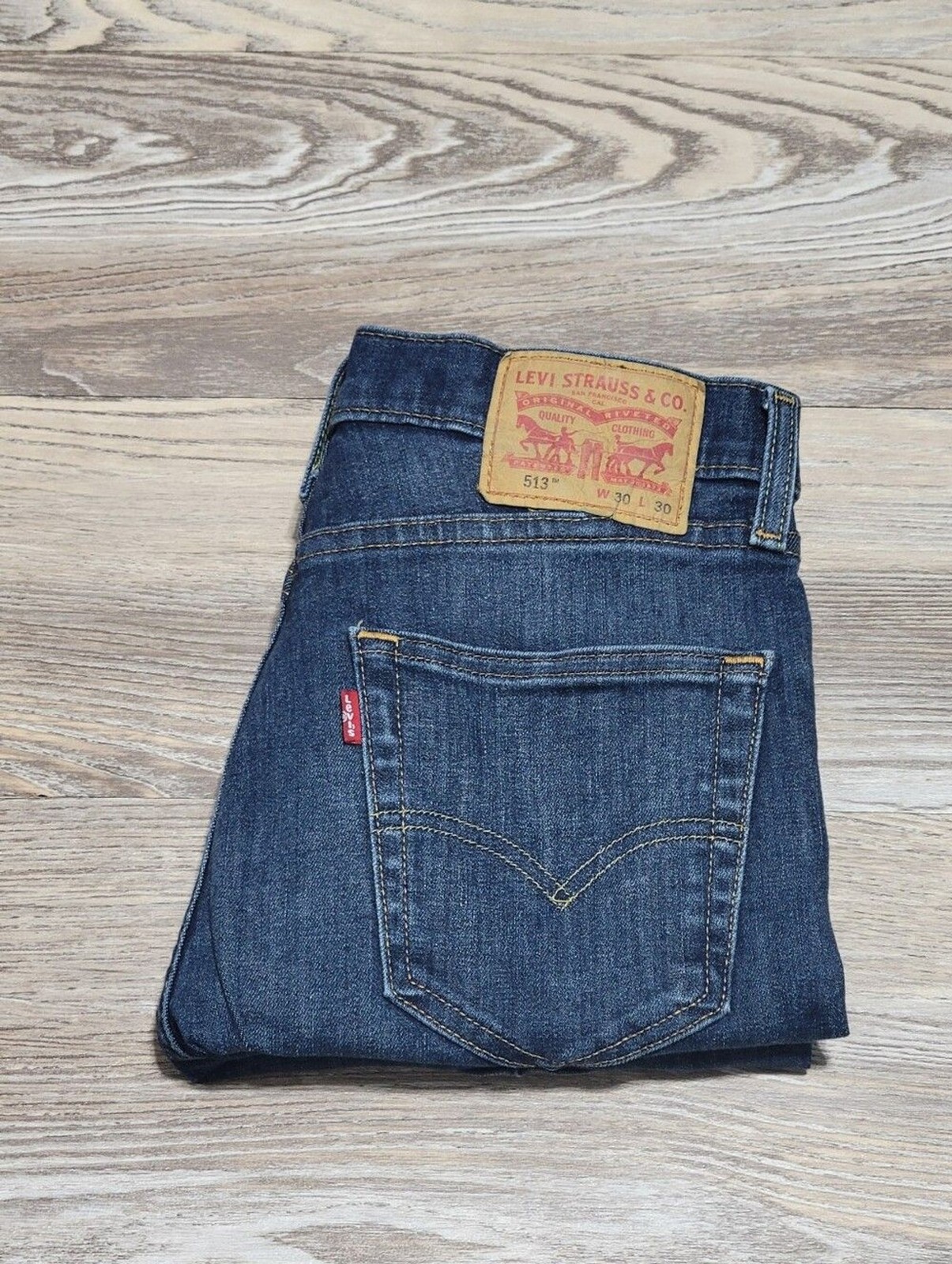 Levis Style 513 Straight Leg Denim Jeans Mens Size 30 X 30 Blue