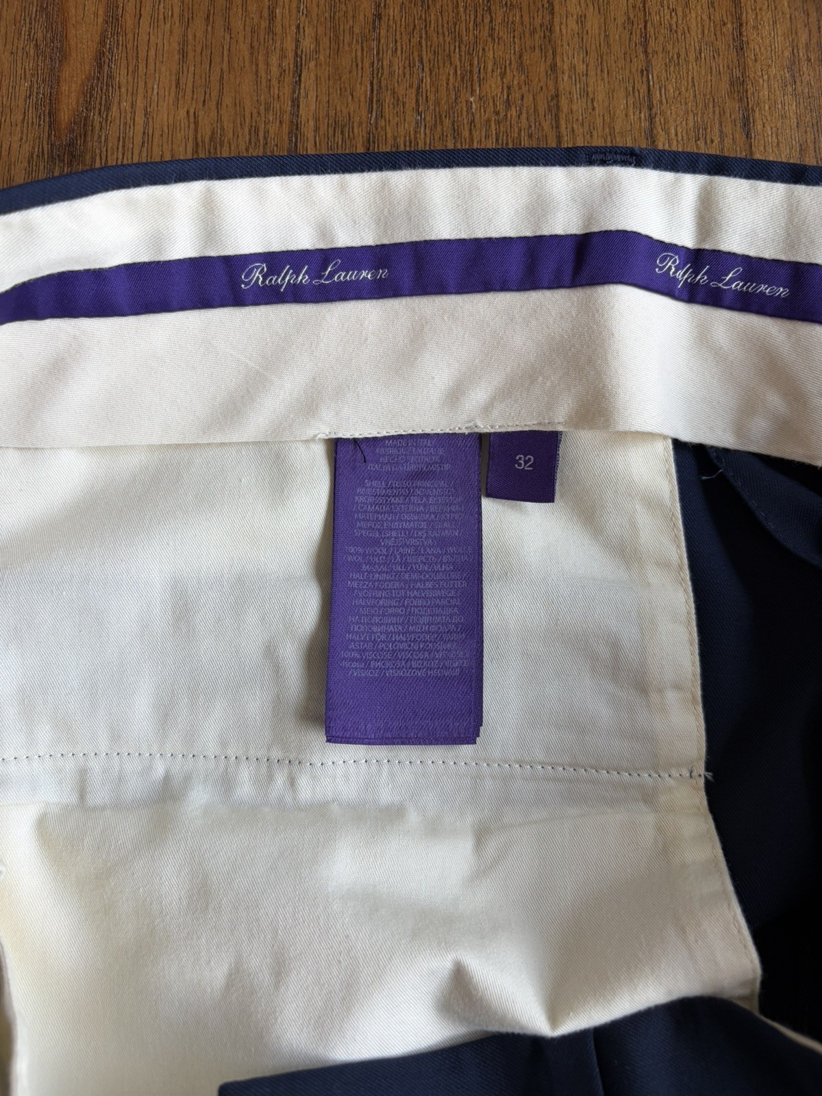 Ralph Lauren Purple label Navy Wool Dress Pants 32×32