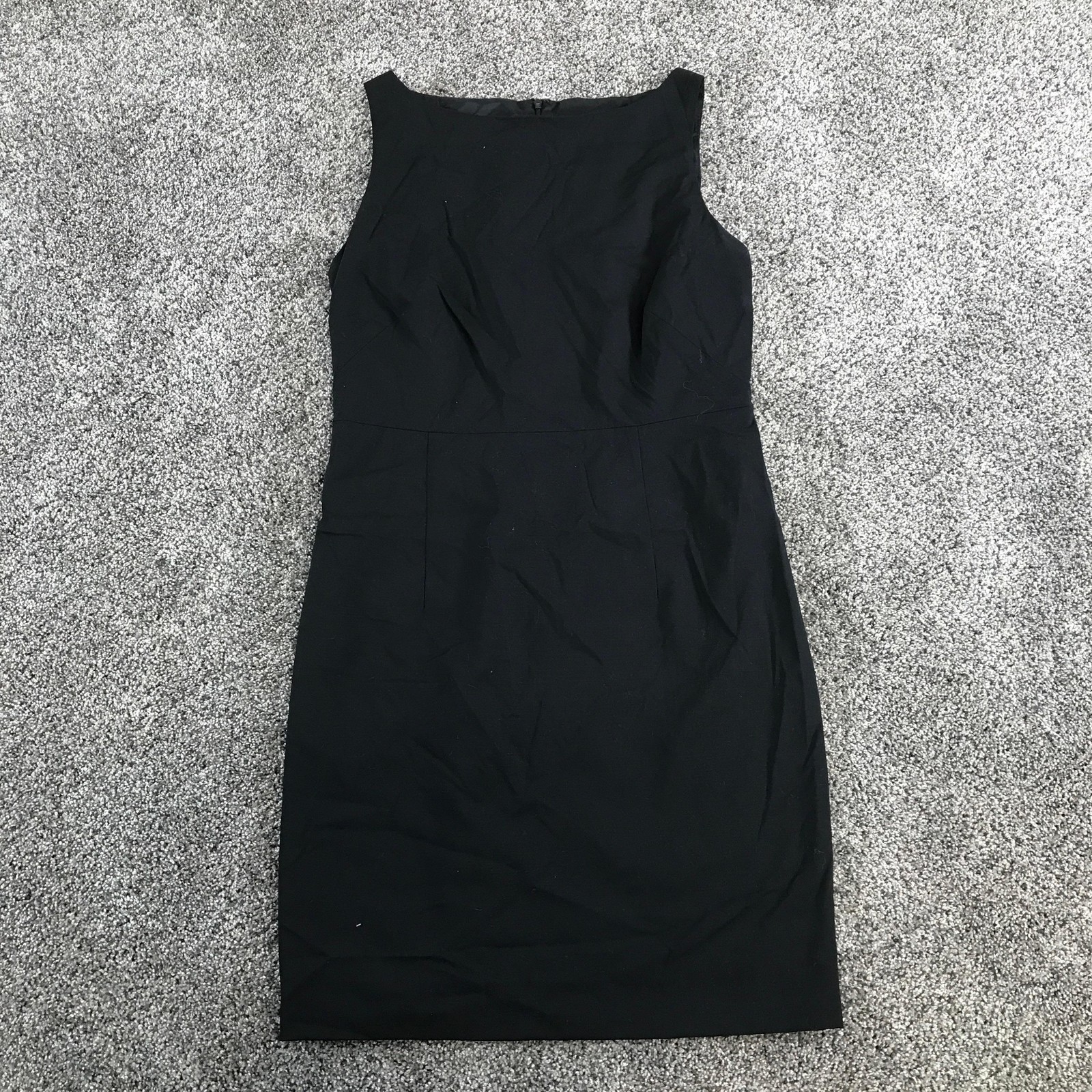 Banana Republic Dress Womens 14 Black Sleeveless Wool Sheath Stretch Knee Length