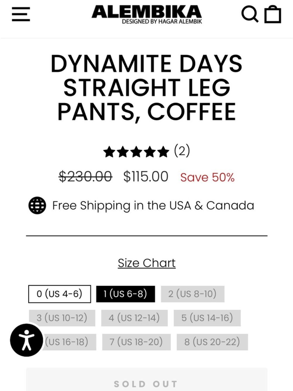 NWT Alembika Dynamite Days Cropped Wide Leg Pants Black Brown Size 1 | US 6-8