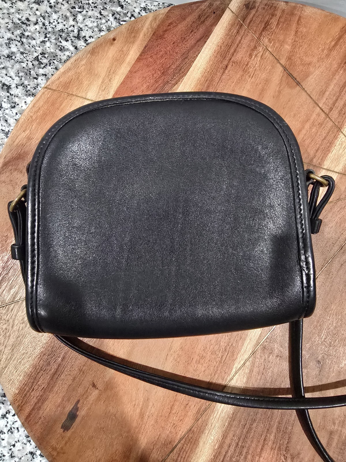 Vintage Coach Abbie Crossbody Bag 9017 Black Leather Zip Top Mini Purse