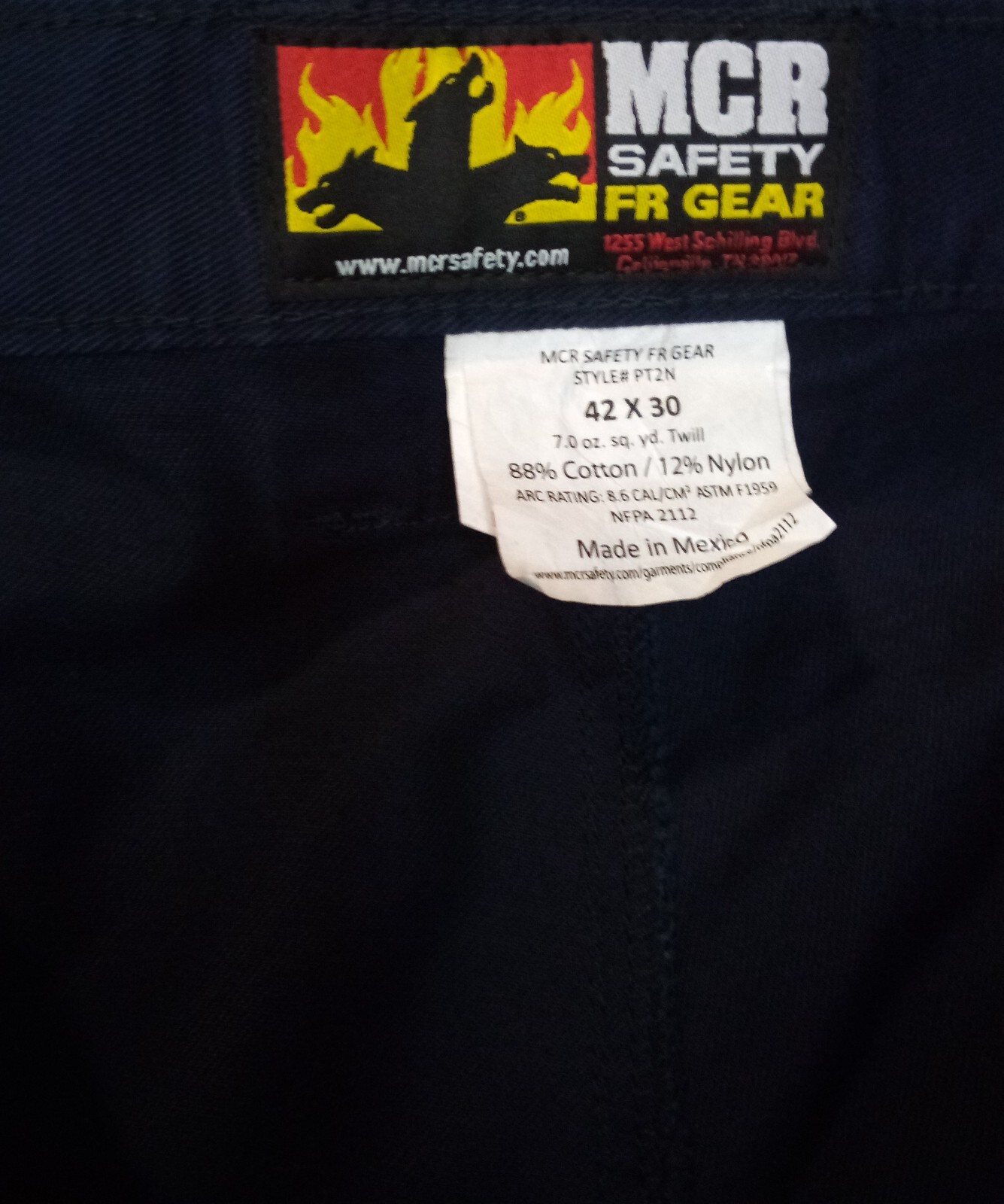 MCR Safety FR Gear NFPA 2112 Cat 2 Men 42×30 Utility Work Pants Navy Style PT2N