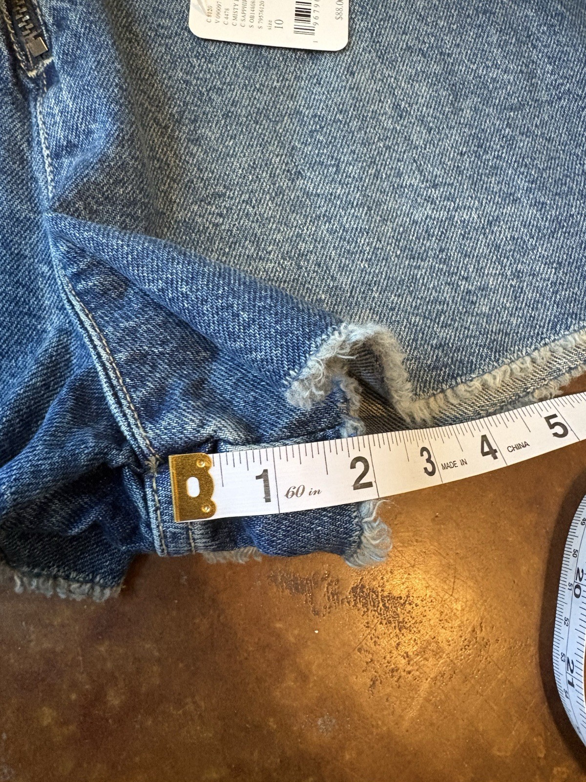 NWT Free People Denim Wrap Skort Size 10 Fray Hem Raw Hem