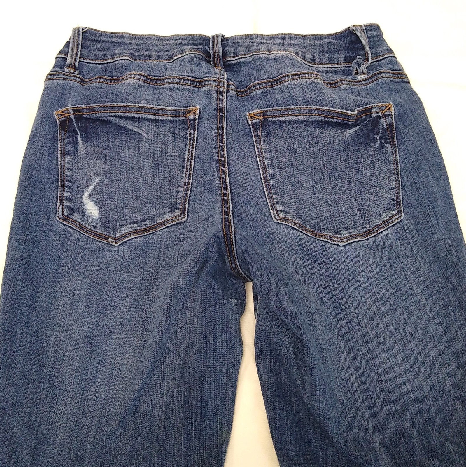 Maurices Jeans Small (4/6) X-long Mid-Rise Distressed Skinny Medium Wash Denim