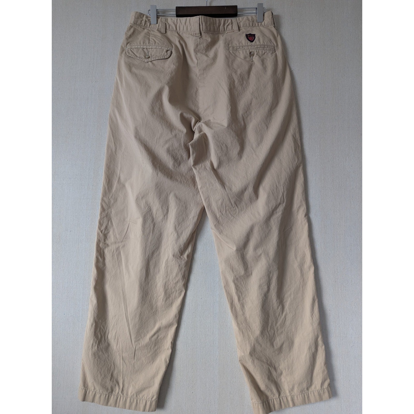 Polo Golf Ralph Lauren Chinos Mens 36×31 Tan Pleated Cotton Khaki Relaxed Pants