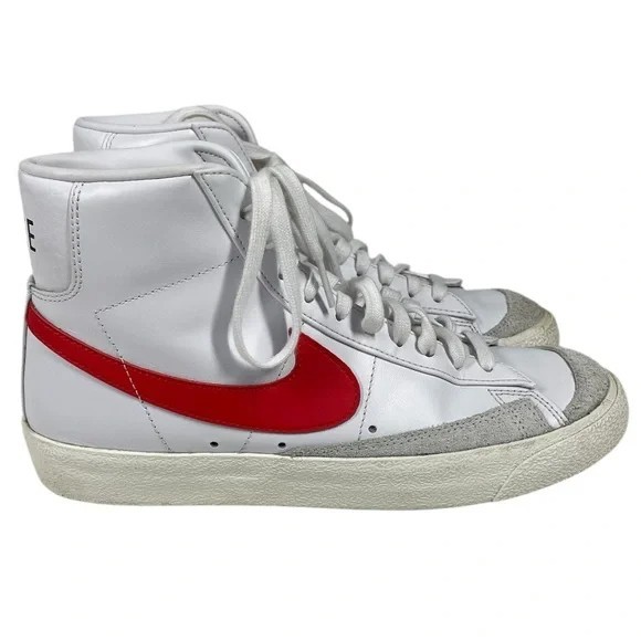 Nike Blazer ‘77 Mid Sneakers Retro Vintage Mens 7.5 White Red Blue BQ6806-11