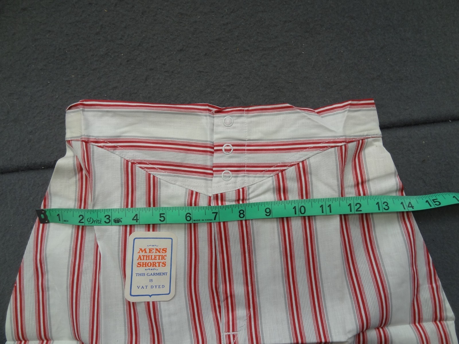 NEW Gripper Snap 28 Yoke Front Striped Boxer Short VTG 50s 60s Athletic Vat Dyed