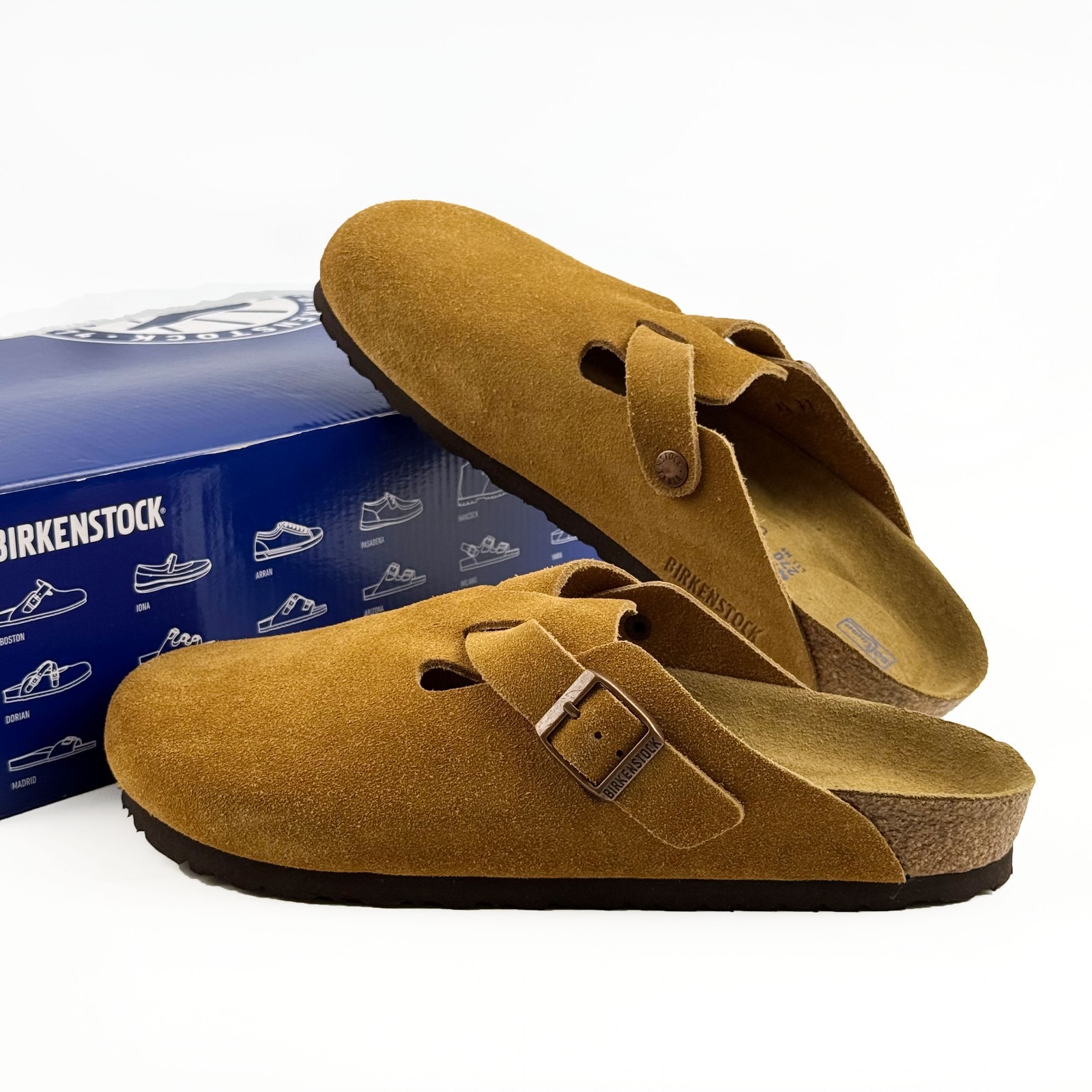 Birkenstock Boston Soft Footbed Suede Leather Mink Clog Unisex Shoes New