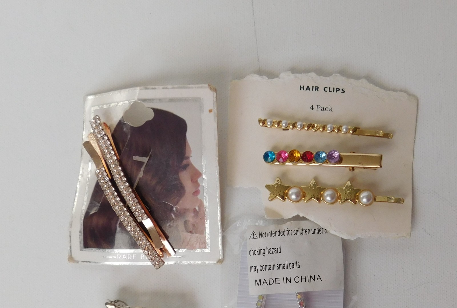 Mixed Hair Accessory Lot clips barrettes Spin pins bands – Rhinestones Pearls