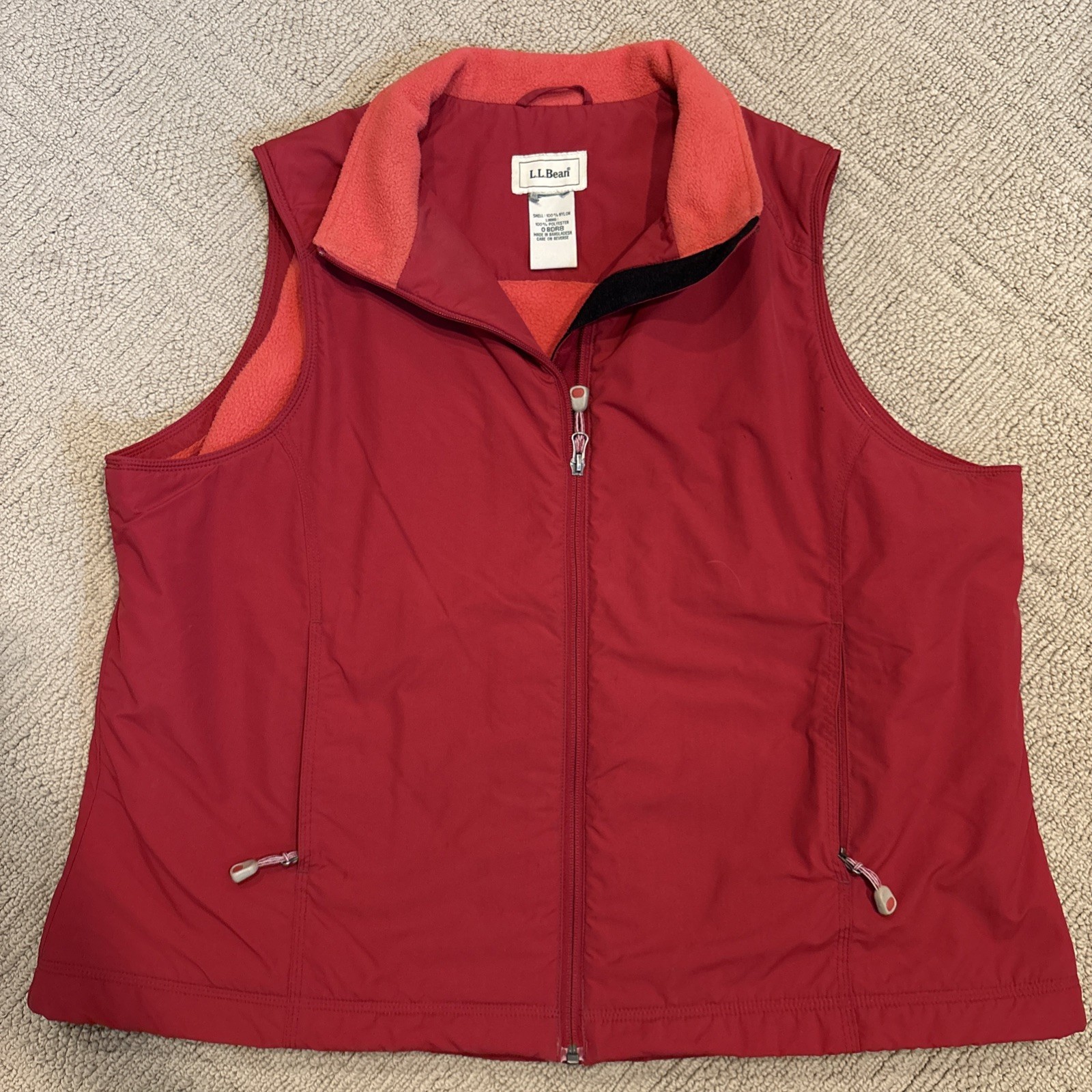 L.L. Bean Women’s Vintage 90’s Nylon Fleece Lined Vest, Size M