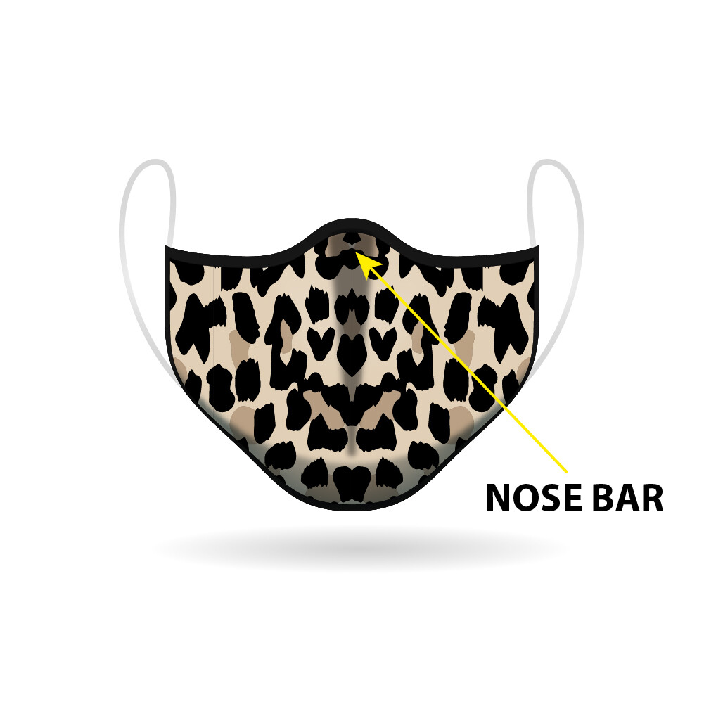 Cheetah Face Mask – Soft Cloth – Re-usable, Washable, Durable – 2-Ply Face Mask