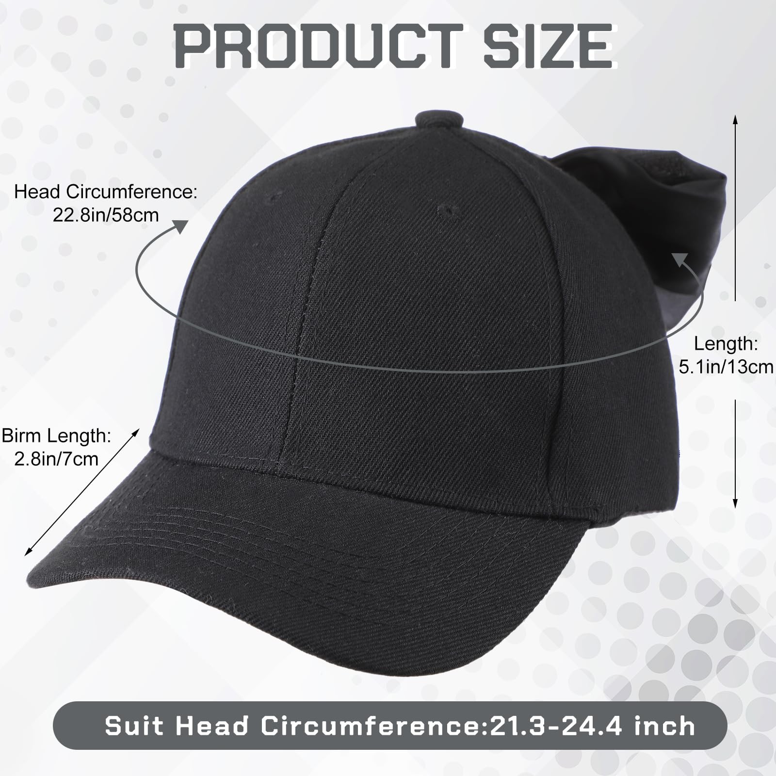 Hercicy Bow Tie Baseball Cap for Women Coquette Cute One Size, Black