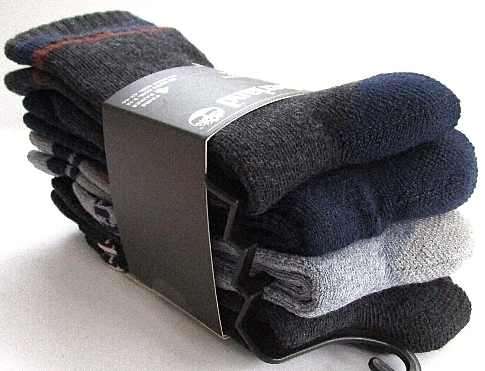 Timberland Mens’ Cushioned Crew Sock Wool Black Gray Navy Brown 4 PR 9-12 – NWT