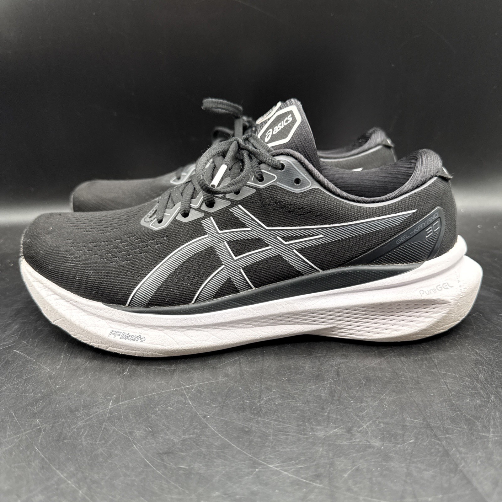 ASICS Gel Kayano 30 Black/White Women’s Size 9.5 1012B357 Running Sneakers Shoes