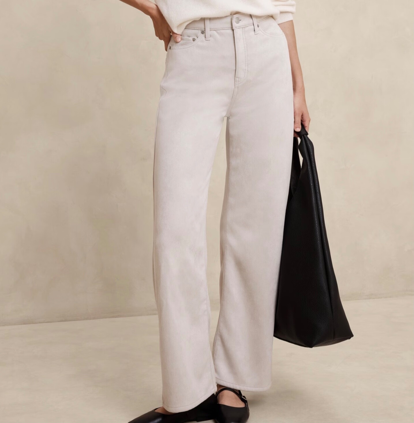 Banana Republic Women’s Ultra High-Rise Wide-Leg Vegan Suede Pants – SELENITE