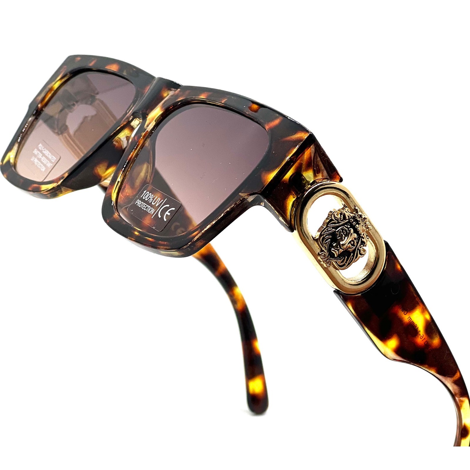 Designer Inspired Tortoise Oversized Square Sunglasses Women Gradient Lens Gafas